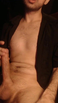 Nude Man Pumping Big Fucking Cock in Room