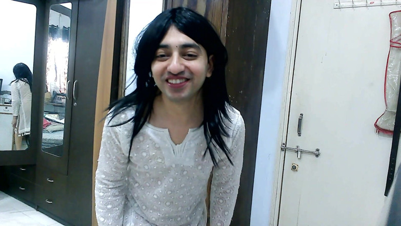 Cute & Nude Crossdresser: Beautiful sweet sissy crossdresser femboy Sweet Lollipop in hot nighty.