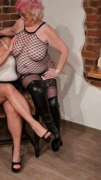 Busty Mature Lesbians Squeeze Each Other's Huge Tits
