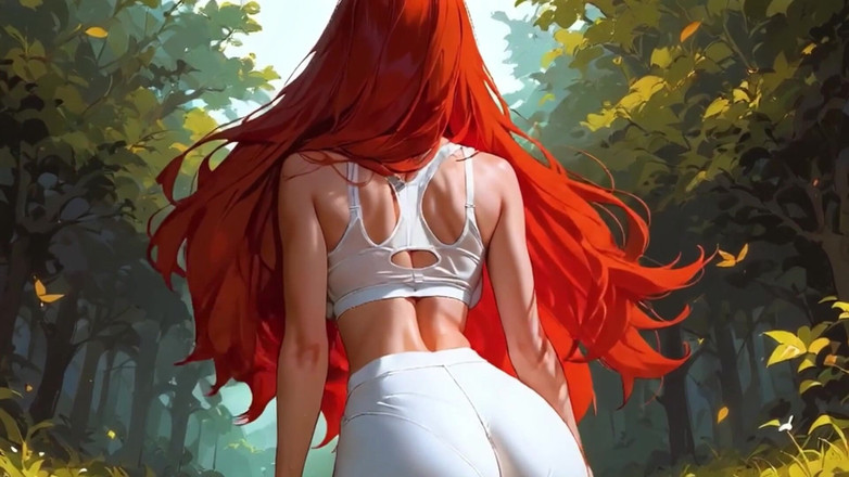 Maybellen: अद्भुत योग पैंट चूत छेड़ना क्लोज अप! बड़े स्तन लाल बालों वाली नृत्य