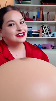 Step-mommy's Growing Boy Gets Fed & Fucked - MILF Sydney Screams Feeds Step-son Fatter and Kisses Big Growing Belly Before Filli