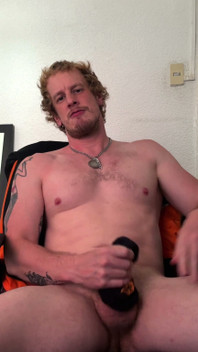 Christian Hunter Pit Sniffs, Nipple and Feet Plays, and Jerks His Thick Cut Cock with His Sweaty Socks