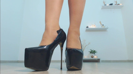 LegsOnHeels: Findom teasing in PVC, nylons and on very high heeled...
