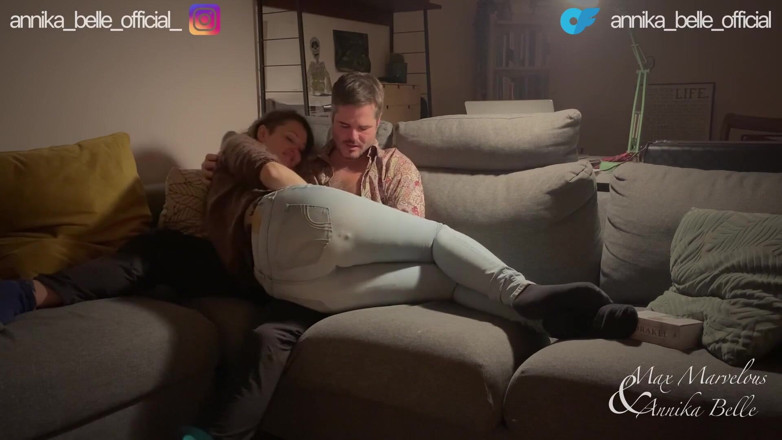 Max and Annika: Hot Sensual Couch Sex + Best Foreplay - Real Amateur Couple Make...