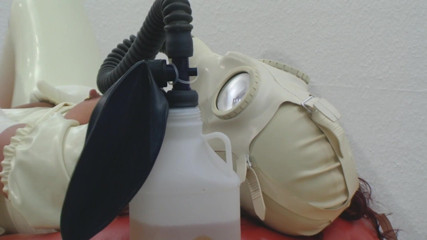 Rubber & Clinic Studio - 1ATOYS: Rubber masturbation with gas-mask