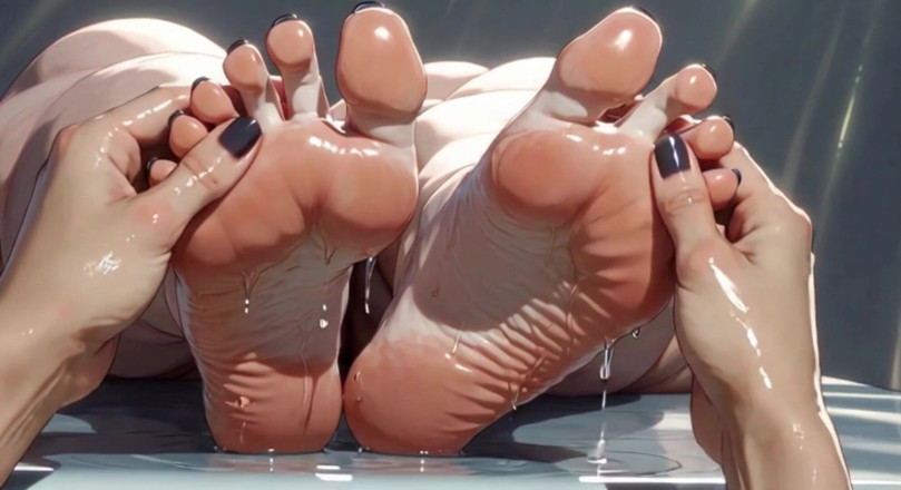 YOUR BEST FANTASY: Ssbbw óleo pé massagem close-up - grandes pés bonitos e dedos dos...