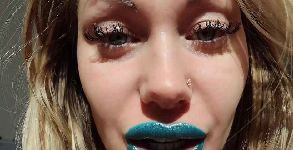 Look at My Plump, Voluptuous Blue Shiny Lips. You Can't Take Your Eyes off Them... (Goddess Misha Goldy) Look at My Plump, Voluptuous Blue Shiny Lips. You Can't Take Your Eyes off Them... (Goddess Misha Goldy)