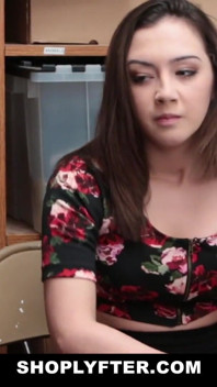 Stealer brunette bends over and gets fucked by the mall cop
