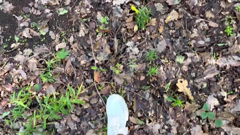 Femdom Sex: Blonde schlampe im wald mit creampie gefickt