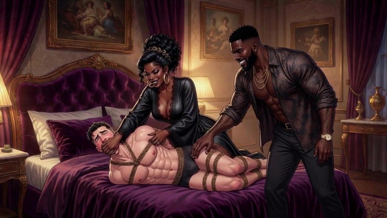 Gagged AI Cartoons: Rich Black Property