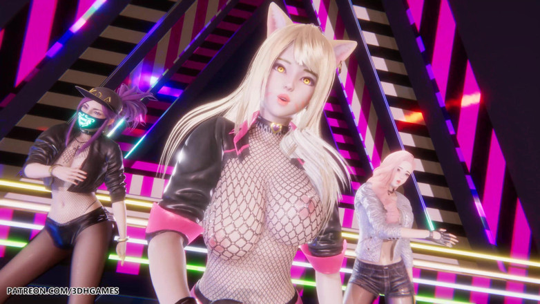 3D-Hentai Games: [mmd] Blackpink - fluitje Ahri Akali Seraphine sexy striptease danscompetitie van...
