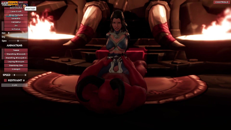 LewdArcade: Kitana berikan pepeknya kepada raksasa - permainan orcslayers permainan bogel Kitana [18+]...