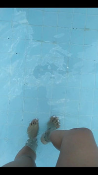 White Nails + Pool = Video for You Lol