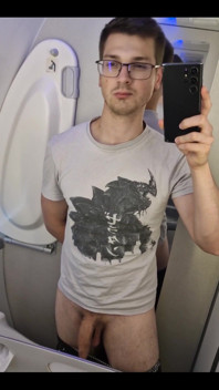 14 Hours of Flight I Can't Resist to Show You My Cock