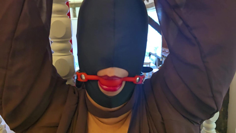 Slutty Ms B: Ball Gagged and Touched up