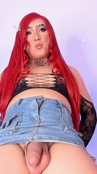 Fat Cock Xxl Tranny Latina Masturbates Open Legs Hot