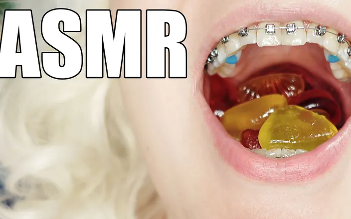 Arya Grander: Braces fetish ASMR video mukbang