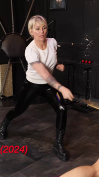 Uyluk sopalama ısınması ve itaatkar Mila'nın yargısal sopalama