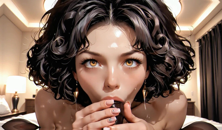 Sdanimacionescol: 침대에서 자지를 빠는 섹시한 갈색 머리