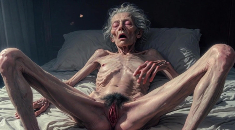 YOUR BEST FANTASY: Geile 90-jährige dünne oma masturbiert ihre haarige nasse muschi - Frail solo-spiel