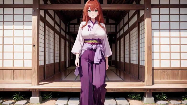 Tay Swift X: Miko dai capelli rossi! Deep V Kimono fradicio, sboccia dalla...