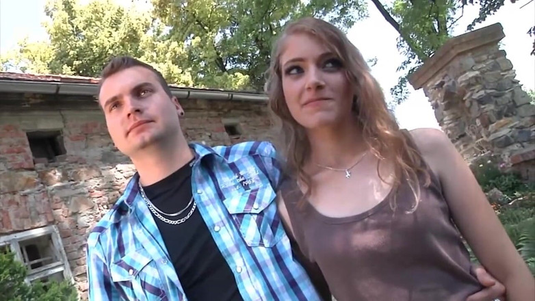 Muschi movie official: Pussy fucking big dick sucking threesome in the garden