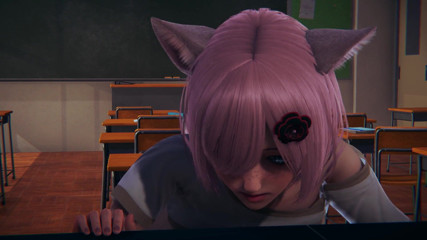 Waifu club 3D: Neko collegegirl wird in den arsch gefickt