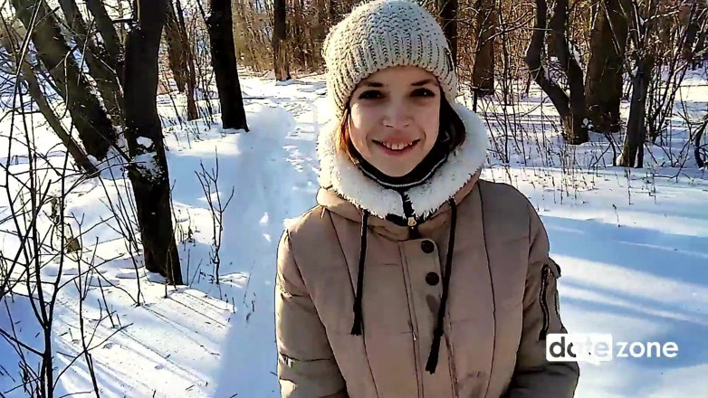 Datezone: Amateur al aire libre el pasado invierno mamada