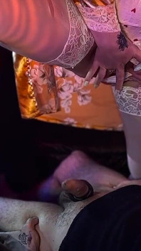 Step Aunt Secretly Masturbates on Him Then Makes Him Cum Twice