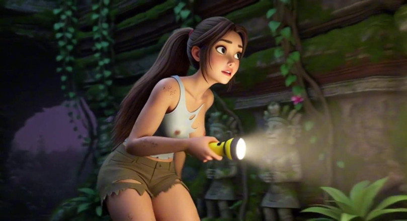 My night collection: Lara Croft descubre el tesoro amazonas y abraza el hermoso...