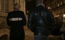 Nude in France: Vuile blonde hoer doorzoekt straten voor zwarte pik