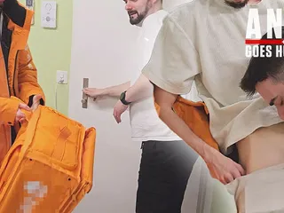 Straight Twink Student Food Delivery Convinced to Get a Blowjob