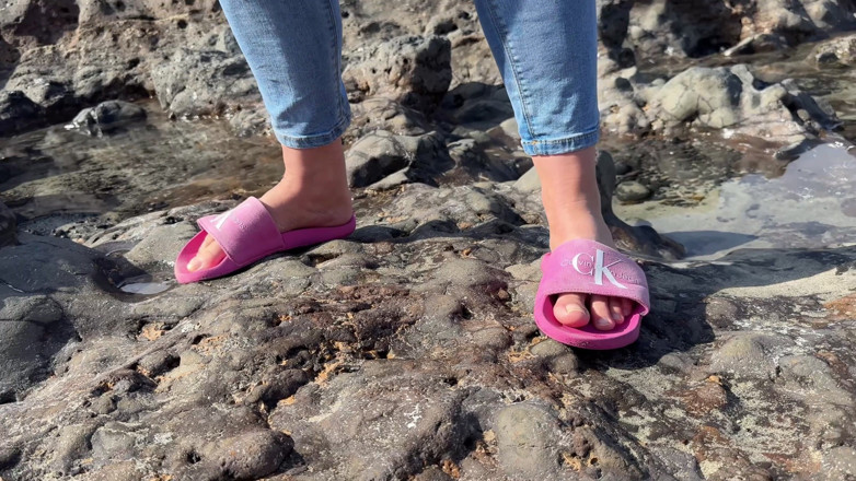 Emma Voyeur: Another Beach Accident - Wet Jeans by the Shoreline
