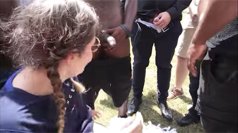 Hefburg: Nerdy Girl Swallows Loads During Dogging Session
