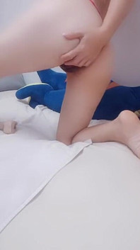 Suck Dick Lick Ball Hana Cute in Red Out Fit and Perfect Ass Tiny Hairy Pussy