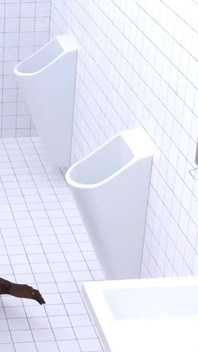 Podvádějící manželka ošukaná ve veřejné koupelně velkým čůrákem blackmanem - 3D animace