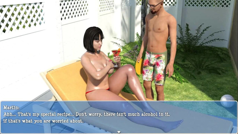 Dirty GamesXxX: Lily of the Valley: huisvrouw topless bij het zwembad