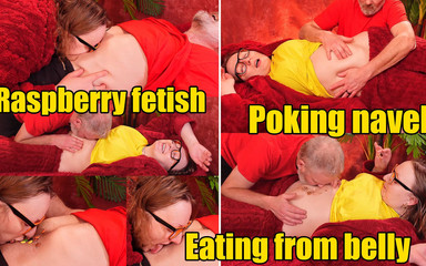 Arya Grander: Makan dari perut, fetish Raspberi, navel poking (arya Grander)