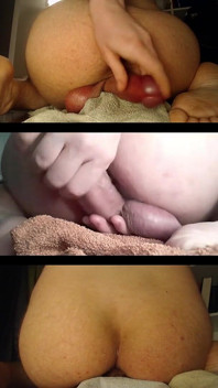 Goth Trans Girl Splitscreen Self Fuck Creampie Compilation Vertical View