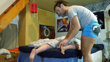 Candy Rabbit: Foot lover boy cum a big one on his stepmother...