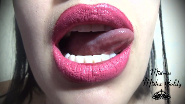 Goddess Misha Goldy: Aardbeien roze lippen JOI