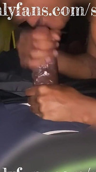 Gelutscht und die spitze seines schwanzes geleckt