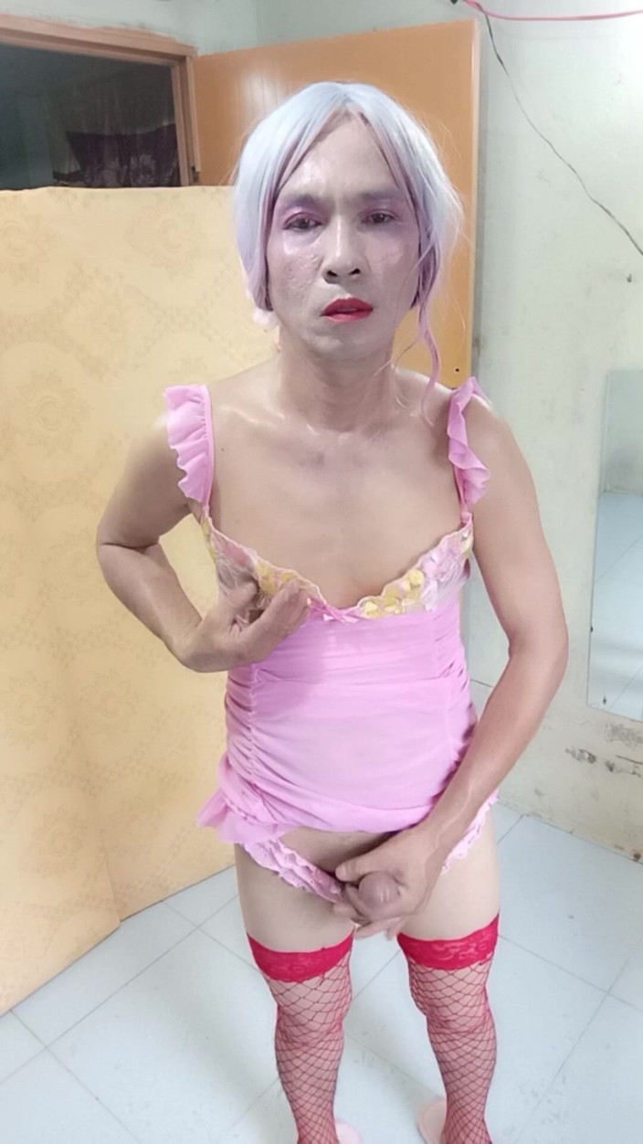 nguyen dang thien tri: Oanh Le Transgender Wearing Sexy and Pornographic Clothes Standing and...