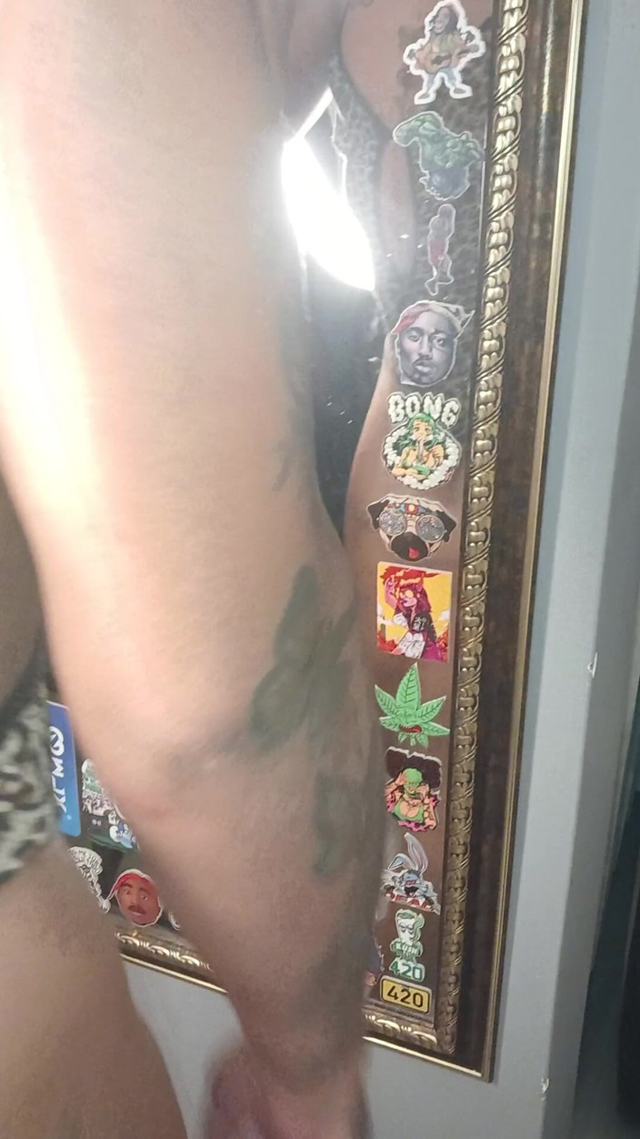 Vikingoazul: Big Ass Trans Fucked Without a Condom in Leopard Lingerie