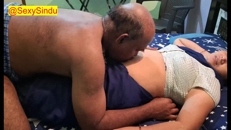 Sexy sindu: Gorący seks Bhabhi w Blue Saree
