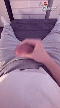 Watching Porn Leads to Noisy Cumshot After Quick Horny Wank