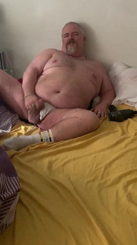 Fat Stepdaddy Wanks with Massage Toy