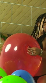 Hot teeny playing with balloons and sperm - Part 1