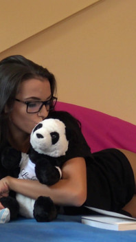 Amazing Brunette Relaxing with Her Friend
