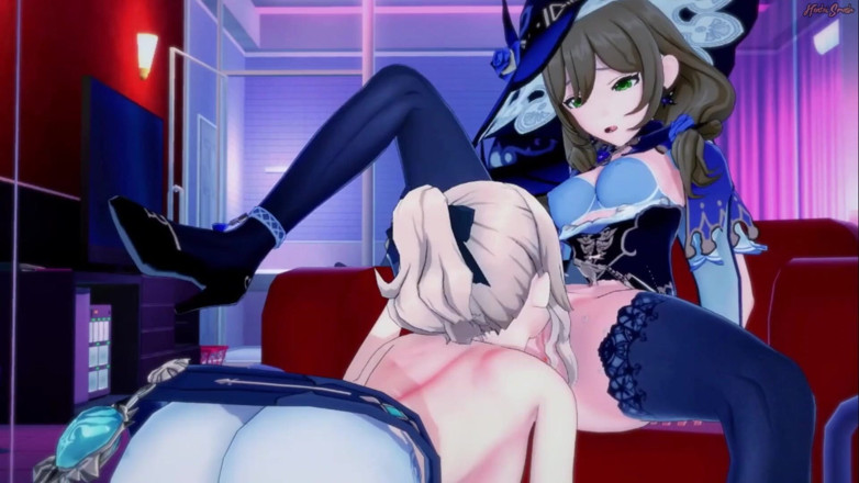 Hentai Smash: Jean ngentot lisa pakai strap-on di kamar hotel. Hentai genshin...